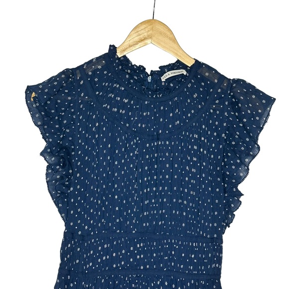 Ulla Johnson Jules Polka Dot Handkerchief Dress blue/white 2 - Picture 8 of 12